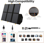 [Upgraded] FlexSolar 60W Portable Solar Panels Chargers QC3.0 USB-A USB-C DC5521 8mm Output Foldable IP65 Waterproof Power Emergency Camping for Small Power Station Generator Tablets Battery Packs