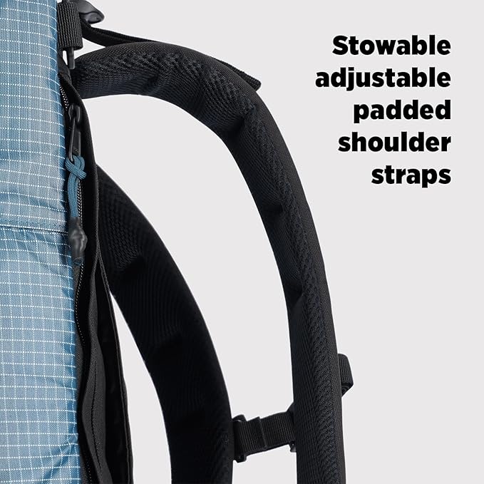 Topo Designs Global Travel Bag 30-40 Liter - Carry-on Compliant Versatile Pack, 3 Carry Options, External Laptop Sleeve (Eco-Friendly, 30L, Apex Pond Blue)