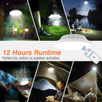 USB Solar Camping Light Remote Tent Light 2 Pack - 4000LM Portable LED Rechargeable Camping Lantern Hanging Waterproof Emergency Light for Camping, Hiking, Power Failure, Hurricane (120 LEDs)