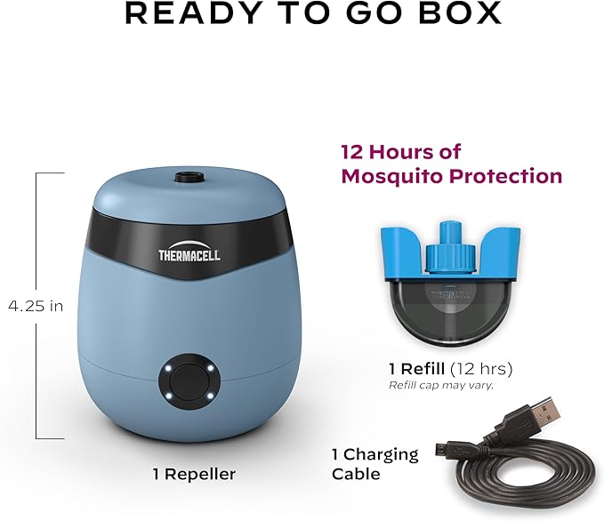Thermacell E-Series Rechargeable Mosquito Repeller with 20’ Mosquito Protection Zone; Bug Spray Alternative; Scent Free