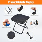 Camping Stool 10 Inch Portable Folding Stool with Carry Bag Weight Load 220lbs Portable Stool for Camping Fishing Hiking BBQ