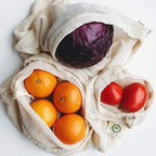 Reusable Mesh Produce Bags - 8 Pack, 100% Organic Cotton Reusable Net Vegetable Bags - Environment-friendly & Washable Fruit, Vegetable & Produce Sacks (2 X Large, 2 Large, 2 Medium, 2 Small)