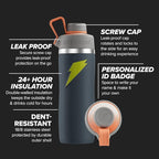 Gatorade 'Overtime' 22oz Stainless Steel Water Bottle, Twist Cap, Grey/Neon Yellow