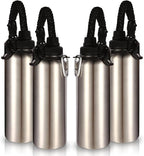 Volhoply Insulated Water Bottles Bulk 4 Pack, 40 oz Stainless Steel Sports Bottle with Paracord Handle & Spout Lid, Double Walled Vacuum Travel Water Cups with Wide for Adults Hiking(Silver,4 Set)