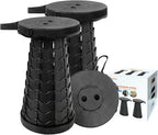 2PCS Upgraded Collapsible Stool Thickened Set, Portable Stool Folding Stools, Foldable Chair for Camping Fishing Hiking BBQ and Outdoor Activities - Max 400lbs（Black）