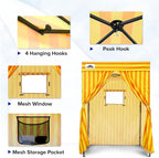 EAGLE PEAK Flex Compact 5x5 Pop-up Canopy Changing Room, Portable Privacy Dressing Room for Indoor Fashion Photoshoots, Camping, or Pool, Yellow/Orange