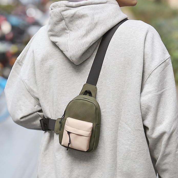 Peicees Small Crossbody Bag Purse For Men Womens Mini Sling Bag Chest Backpack Phone Holder Water-Resistant