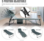 YELLOW JACKET Folding Sleeping Cot, Camping Cot with Mattress for Adults 450lbs Max Load, Portable Camping Cot with Pillow, Adjustable 5-Position Cot for Camping, Home,Office,Travel