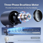 JISULIFE Portable Handheld Fan,Speed(1-100) Adjustable Turbo Mini and 3600mAh Battery Rechargeable Personal Fan,Digital Display,Gifts for Women Men Travel/Camping/Outdoor-Blue