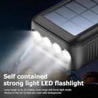 Solar Charger Power Bank 63200mAh, Portable Charger with Dual Outputs & Dual Inputs 4 LEDs Flashlight, Hand Crank Power Bank Fast Charging Battery Pack for Outdoor Camping Survival Gear (gray)