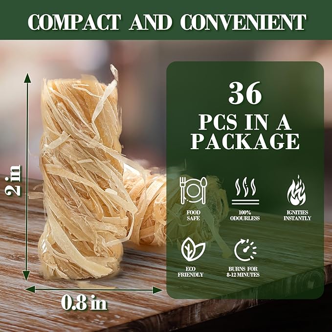 150 PCS Fire Starters for Campfires Grill BBQ Camping Fireplace Fire Pit,Quick Light Wood Charcoal Fire Starter, Waterproof-Natural Fire Starters Camping fire Starter Charcoal Starters