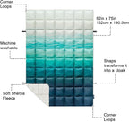 zzlamb Sherpa Puffy Camping Blanket,Packable Outdoor Warm Wearable Fleece Blankets for Cold Weather,Thick Camp Quilt with Sherpa Lining for Sleeping,Traveling,Backpacking,Picnics,Beach,Stadium 52x75in