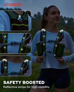 UTOBEST Running Vest, 5L Hydration Vest Lightweight, Breathable and Sweatproof Running Backpack, Adjustable Running Hydration Vest for Trail Running Marathon Race Jogging Cycling