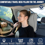 alkamto Travel & Camping Comfortable Memory Foam Pillow – Easy to Carry Portable Bag – Temperature Regulating Pillow Case (Grey Contour)