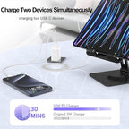 iPhone 17 Pro Max Fast Charger,2-Pack USB C 2in1 Dual PD Charging Block with USB C Woven Charger Cable for iPhone 17/17 Pro/Air/iPhone 16 Pro Max/16 Plus/16E/15 Pro Max/15 Plus,iPad Pro/Air/Mini