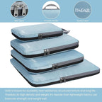 BAGAIL 4 Set/6 Set/8 Set Compression Packing Cubes Travel Accessories Expandable Packing Organizers (Cloth Pattern, 4-Dusty Blue)
