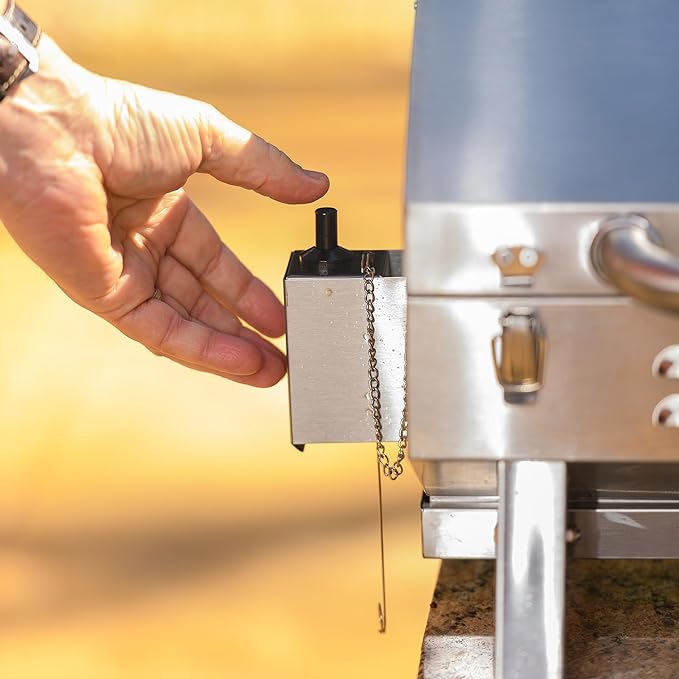 Masterbuilt Portable Propane Gas Grill with Folding Legs, Chrome-Coated Warming Rack and 288 Cooking Square Inches in Stainless Steel, Model MB20030819