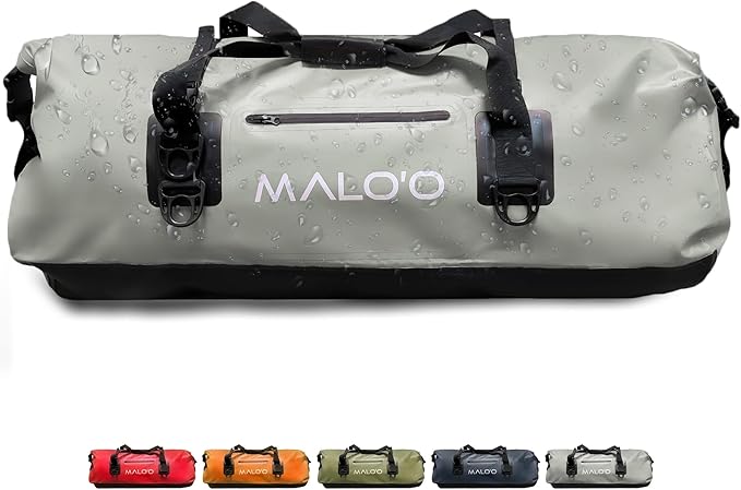 Malo'o Waterproof Roll-Top Duffel - 100L - Keep Gear Dry for Outdoor Adventures - Pockets & Molle Loops