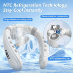 Neck Air Conditioner Fans That Blow Cold Air Cooling Device Wearable Fan, 5200mAh Battery Operated Rechargeable Personal Fan, 3+3 Speeds Perfect for Women Men