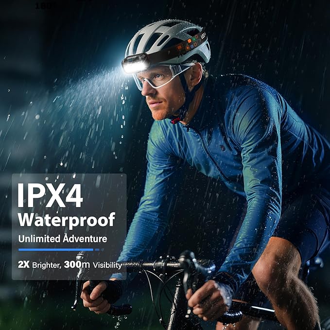 LHKNL Headlamp Rechargeable, Lumen Super Bright Motion Sensor Head Lamp Flashlight, Waterproof LED Headlight with White Red Light, 8 Mode Head Lights for Camping Cycling Running Fishing-4 Packs