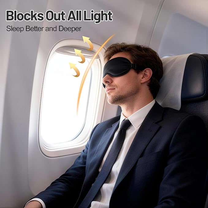 spacepower Sleep Mask, Silk Eye Mask for Sleeping with Adjustable Strap, Blindfold Eyeshade for Men & Women, Comfortable & Soft Eye Cover Eyeshade for Night Sleep（Black&Light Pink&Purple）