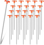 Shimeyao 10" Tent Stakes Camping Heavy Duty Stakes Bulk Metal Ground Pegs Camping Spikes Galvanized for Outdoor Pitching Canopy