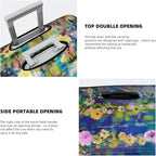 Travel Luggage Cover Suitcase Protector, Abstract Spring Flower Watercolor Elastic Stretch Anti-scratch Luggage Sleeve with Concealed Zipper for Spinner Wheeled Suitcase Fits 18-21 Inch Luggage