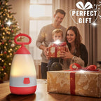 Kids Camping Lantern & Night Light Battery Powered, 360° Eye-Safe Light (AAA Included), IPX4 with RGB Modes Portable for Outdoor, Emergency , Gift for Children (Green+Red 2 Pack)