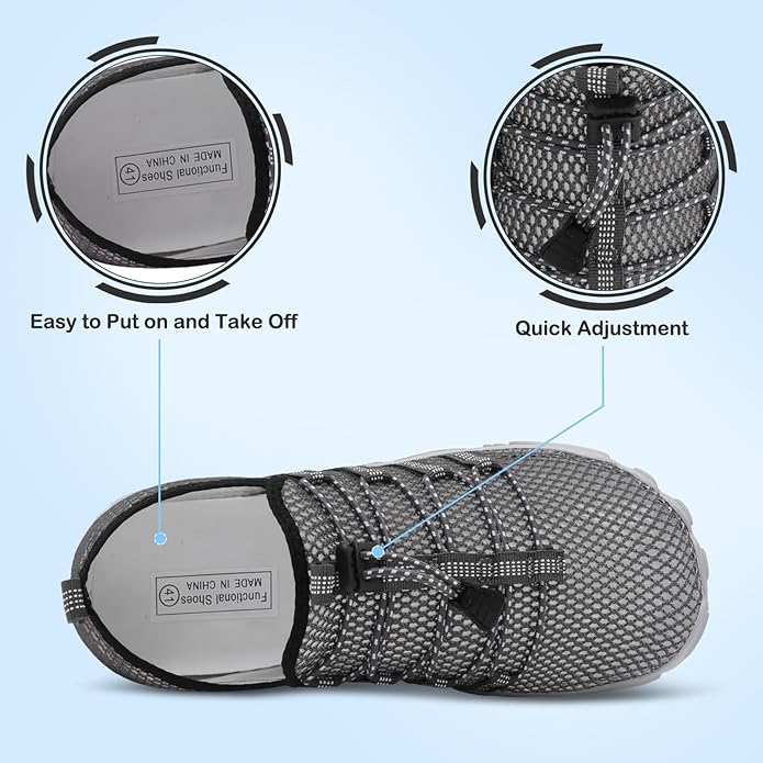 L-RUN Barefoot Water Shoes Women Mens Aqua Sock Athletic Hiking Water Sports Shoes for Swim Beach Pool Sand Diving Walking