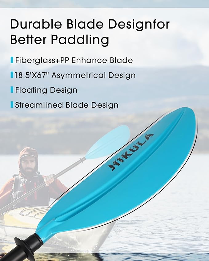 Kayak Paddle Aluminum Shaft Paddle with Nylon Blades, Floating Adjustable Kayaking Oars, 3 Piece, 220-240cm/86-94 Inches,Black/Rose/Teal/Black/Orange/Grey