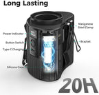 KITWLEMEN Portable Waist Fan - Personal Clip on Belt Fan, 5 Speeds 20H Cooling, Rechargeable Battery Operated, Wearable with Lanyard for Camping, Travel, Jobsite (Black)