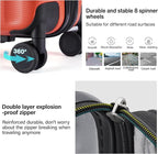 Hanke Expandable Hard Shell Luggage Sets 2 piece Carry on Luggage with Wheels Suitcases Lightweight Checked TSA Luggage Rolling Large Suitcase Travel Luggage Bag Woman Men 20/29 Inch(Orange)