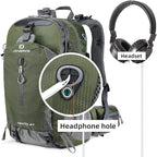 FENGDONG 40L Waterproof Lightweight Hiking,Camping,Travel Backpack for Men Women (green)