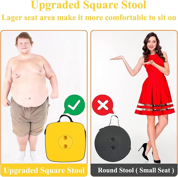 Fishboy Upgraded Collapsible Stool, 400lbs Max Weight, Lightweight But Sturdy, Portable Retractable Folding Telescoping Foldable Camping Stool for Adults Outdoor Fishing Hiking Gardening Travel BBQ