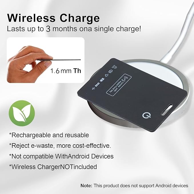 [Apple MFi Certified] LBPRT Air-Tag Card Rechargeable Wallet Tracker Thin 1.6mm, Item Finder Work with Apple Find My APP (iOS Only, Android not Supported) Smart Locator for Luggage Suitcase, Purse,Bag