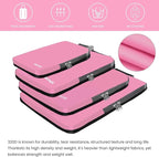 BAGAIL 4 Set/6 Set/8 Set Compression Packing Cubes Travel Accessories Expandable Packing Organizers (Cloth Pattern, 4-Pink)