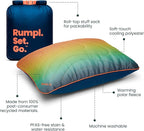 Rumpl The Adjustable Camp Pillow - Full Size Packable Outdoor and Travel Pillow, Two-Sided Temperature Control, 22" x 15", Baja Fade