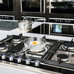 Stainless Steel Camping Frying Pan, 5.82x5.82x1.18inch Portable Outdoor Cooking Pot with Handle Lightweight Non Stick Cookware for Hiking Picnics and Backpacking