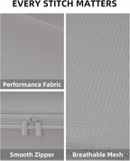 6 Set Compression Packing Cubes, Suitcase Storage Bags for Clothes and Travel Essentials (Silver Gray)