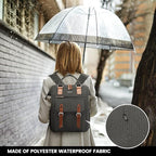 LOVEVOOK Laptop Backpack for Women Work Travel Commuter Backpack Business Computer Bag Doctor Nurse Bags College Backpack Purse, 15.6 Inch, Dark Grey-brown