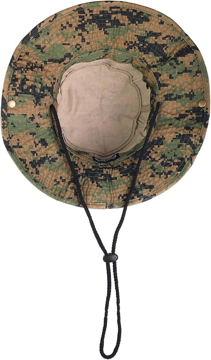 Wide Brim Hiking Fishing Safari Boonie Bucket Hats 100% Cotton UV Sun Protection for Men Women Outdoor Activities