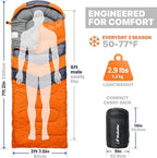 MalloMe Sleeping Bags for Adults Cold Weather & Warm - Backpacking Camping Sleeping Bag for Kids 10-12, Girls, Boys - Lightweight Compact Camping Essentials Gear Accessories Hiking Sleep Must Haves
