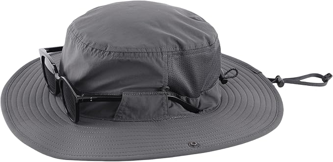Connectyle Men's Sun Hat UPF 50+ Wide Brim Bucket Hats for Fishing Hiking Gardening Adjustable Boonie Hat Outdoor Safari Hats