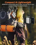 Eventek LED Camping Lantern Rechargeable, 20000mAh Portable Camping Lights up to 144 Hours & 4 Light Modes, IPX5 Waterproof Camping Essentials for Power Outages, Emergency, Tent, Outdoor