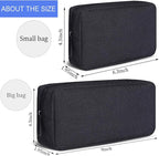 CAAORDKSO Electronics Organizer Travel Case, Cord Organizer Travel Cable Organizer Bag Waterproof Portable Accessories Case for Cable, Cord, Charger, Phone, Power Bank, Earphone (Small-Black)