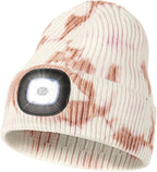 MELASA Unisex Hat with Light, USB Rechargeable Hands Free Headlamp LED Beanie, Winter Gifts for Men Dad Father Husband Him