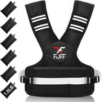 FUFF weighted vest woman 4–10 lb/11–20 lb/20–32 lb Unisex with 6 Weight Bags, Reflective Adjustable Weighted Vest for Walking, Exercise and Strength Training