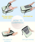 BAGSMART Compression Packing Cubes for Travel, 6 Set/5 Set/4 Set, Compression Suitcase Organizer Bags Set for Suitcases Travel Essentials, Lightweight Packing Organizers