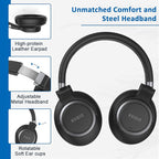 KVIDIO Active Noise Cancelling Headphones, 70 Hours Playtime Bluetooth Headphones Wireless with Microphone, Transparency Mode, Deep Bass and Hi-Fi Stereo Sound Over Ear for Travel Office