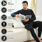 romision Thermal Underwear for Men Long Johns Fleece Lined Hunting Gear Bottom Top Set Base Layer for Cold Weather Gift